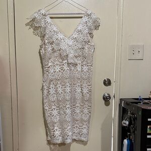 Soieblu White Lace Midi Dress